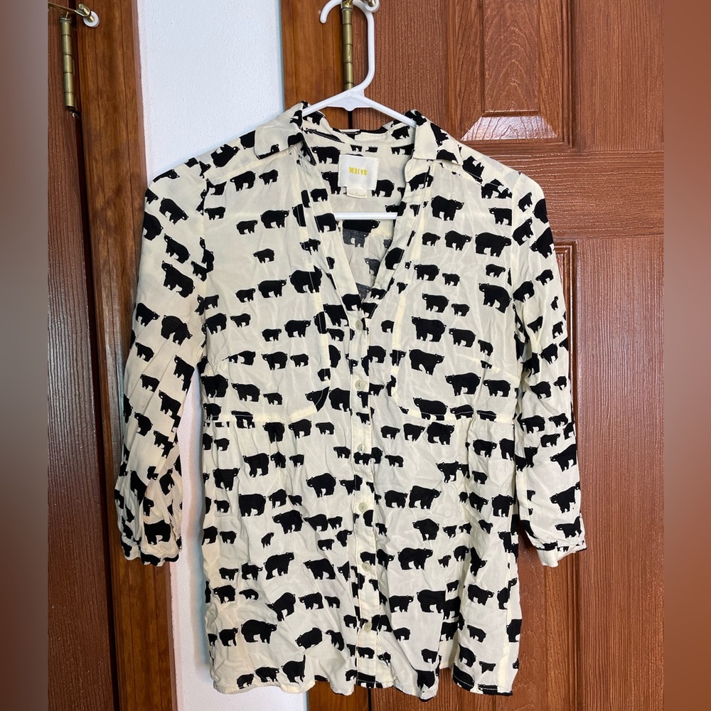 Maeve bear print blouse
